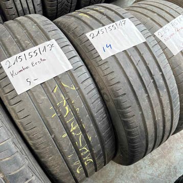 2 x Kumho 215-55-17 Zomerbanden 5mm, Auto-onderdelen, Banden en Velgen, 17 inch, Ophalen of Verzenden, Band(en), Personenwagen