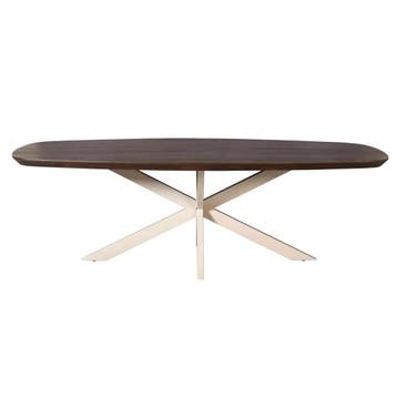 Deens ovale eettafel Madison Bruin Poot Zand Mangohout 280, Ophalen of Verzenden, Nieuw