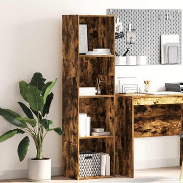 vidaXL Boekenkast 40x30x152 cm bewerkt hout gerookt, Huis en Inrichting, Minder dan 50 cm, Verzenden, Nieuw, 150 tot 200 cm
