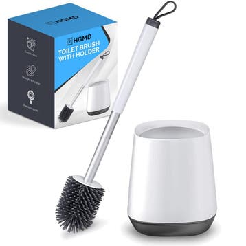 HGMD Toiletborstel Siliconen met Houder - Wit, Verzenden, Nieuw