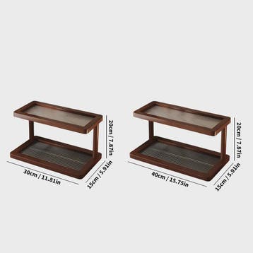 2-Laags Bamboe Tafelrek met Acryl Bodem - Compacte Opberger, Verzenden, Nieuw
