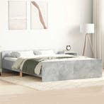 vidaXL Bedframe met hoofd- en voeteneinde betongrijs 150x200, Verzenden, Overige maten, 200 cm, Grijs