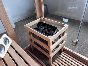 Showroommodel Dreammaker: € 5.995 in plaats van € 9.350, Zo goed als nieuw, Complete sauna