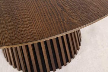 Ronde eettafel VALHALLA WOOD 120cm gerookt eiken kolomvoet -, Huis en Inrichting, Ophalen of Verzenden, Nieuw