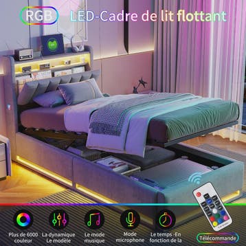 Luxe Boxspringbed met LED-verlichting, USB-poorten en Opberg, Verzenden, Nieuw