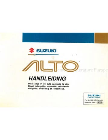 2000 SUZUKI ALTO INSTRUCTIEBOEKJE NEDERLANDS, Auto diversen, Handleidingen en Instructieboekjes