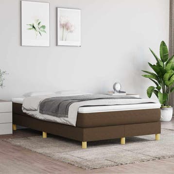 vidaXL Boxspring bed 120x200 cm stof donkerbruin, Bruin, Verzenden, Nieuw, Twijfelaar