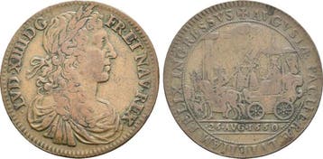 Kupfer Jeton 1660 Frankreich: Ludwig Xiv, 1643-1715:, Postzegels en Munten, Verzenden