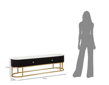 TV HOUDER MONTPELLIER ZWART CM 150X42X45, Ophalen of Verzenden, Nieuw
