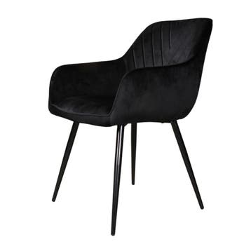 DS4U - Gaby eetkamerstoel - Set van 6 - Zwart - Velvet -, Ophalen of Verzenden, Nieuw, Zwart