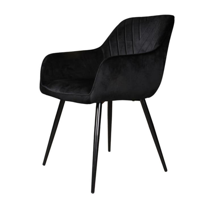 DS4U - Gaby eetkamerstoel - Set van 6 - Zwart - Velvet -, Huis en Inrichting, Stoelen, Zwart, Nieuw, Ophalen of Verzenden