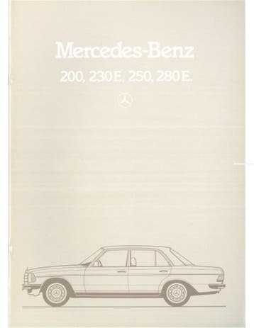 1981 MERCEDES BENZ E KLASSE SEDAN BROCHURE NEDERLANDS, Nieuw, Author