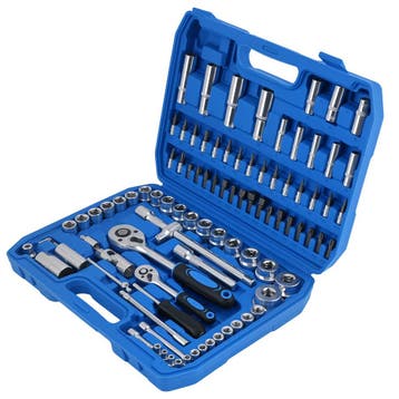 94-Stuk CRV Staal Socket Set 1/4 1/2 met Ratchet Star Hex..., Verzenden, Nieuw