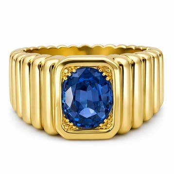 Ring - 18 karaat Geel goud - 1.80ct. tw. Saffier, Sieraden, Tassen en Uiterlijk, Ringen, Nieuw