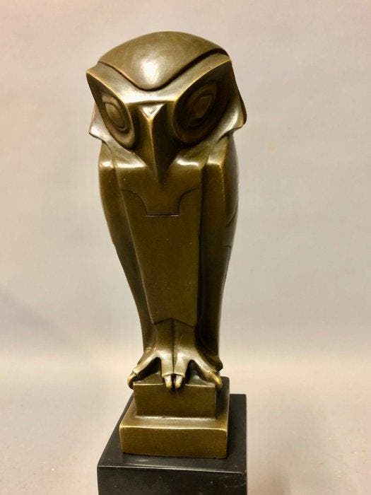sculptuur, Art Deco Uil naar Altorf - 33 cm - Brons, Antiek en Kunst, Kunst | Designobjecten