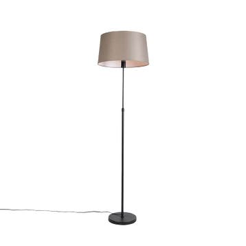 Vloerlamp zwart met taupe linnen kap 45 cm verstelbaar -, Huis en Inrichting, Verzenden, Nieuw, Modern