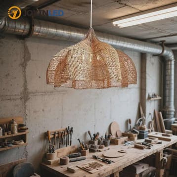 Rotan Hanglamp 60cm Beige - Sfeervolle Wicker Plafondlamp me, Verzenden, Nieuw