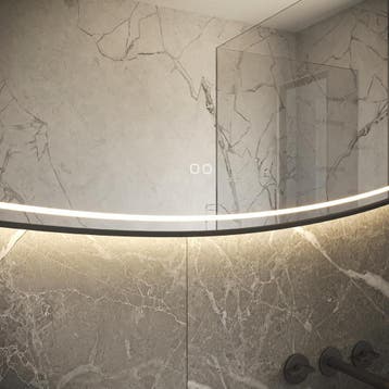 HIPP Design Phantom Deens Ovale LED spiegel - Zwart Frame -, Huis en Inrichting, Woonaccessoires | Spiegels, Ophalen of Verzenden