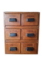 Ladekast - 8,5 kg. - Hout, Metaal - Vintage houten ladekast