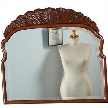 Brede Soester spiegel met facet en gestoken kroontje ca 1890, Ophalen of Verzenden