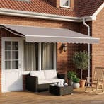 vidaXL Elektrisch Uittrekbaar Zonnescherm Lichtgrijs 5 × 3,5, Verzenden, Nieuw