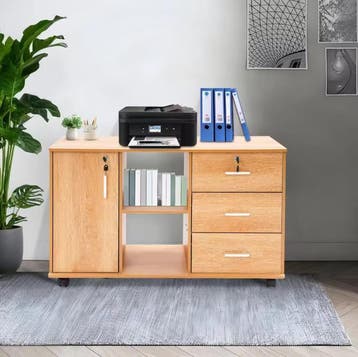 Mobiele Archiefkast met 3 Laden en Slot op Wielen, Verzenden, Nieuw