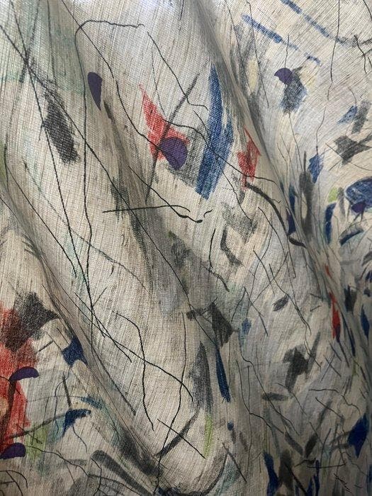 Prachtige stof in Pollock-stijl ontworpen door Beppe, Antiek en Kunst, Antiek | Kleden en Textiel