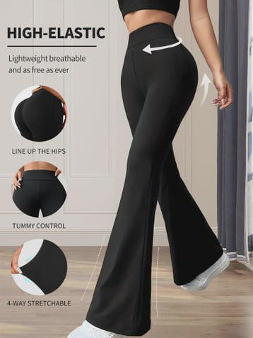 Dames Flare Broek Hoge Taille Zwart - Stijlvol & Comfortabel, Verzenden, Nieuw