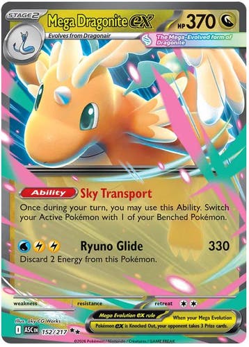 Mega Dragonite ex (ASC 152), Hobby en Vrije tijd, Verzamelkaartspellen | Pokémon, Ophalen of Verzenden, Nieuw