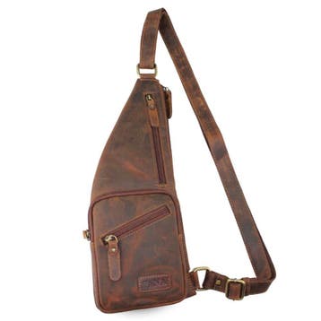 Platte Crossbody Tas Heren Leer - Slingbag - Leren Crossbody, Nieuw