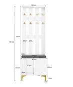 Moderne Witte Halmeubelset met Zitbank en Kapstokrek, Verzenden, Nieuw