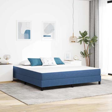 vidaXL Bedmatras met matras Blauw 180 x 200 cm Stof, Verzenden, Nieuw, Blauw, Stof