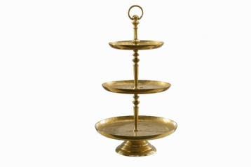 Design taartplateau ORIENT 50cm goud in wildhammerafwerking, Huis en Inrichting, Ophalen of Verzenden, Nieuw