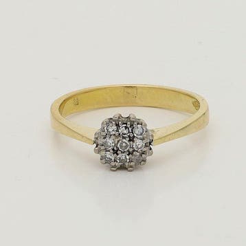 Ring - 18 karaat Geel goud - 0.18ct. tw. Diamant, Sieraden, Tassen en Uiterlijk, Ringen, Nieuw