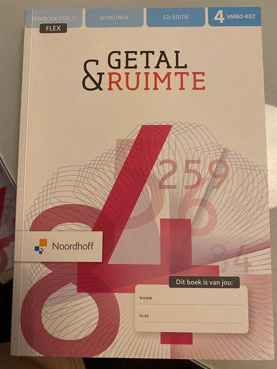 Getal amp Ruimte 12e ed vmbo kgt 4 2 FLEX leer 9789001294922, Boeken, Studieboeken en Cursussen, Zo goed als nieuw, Verzenden
