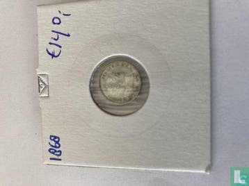 Nederland 5 cents 1868, Postzegels en Munten, Munten | Nederland, Verzenden, 5 cent, Losse munt, Goud