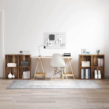 vidaXL Tv-meubelset 4 st Oud Hout Bewerkt hout, Minder dan 50 cm, Verzenden, Nieuw, Minder dan 100 cm