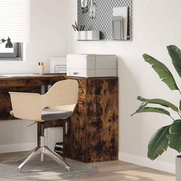 vidaXL Dressoir met lade Gerookt eiken 38 x 34 x 75 cm, Verzenden, Nieuw, Overige houtsoorten, Minder dan 50 cm