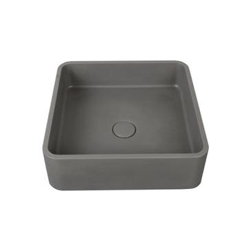 Waskom Aris 39x39x12cm beton vierkant grijs inclusief, Verzenden, Nieuw