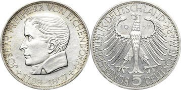 5 Dm 1957 Gedenkmunten, Verzenden