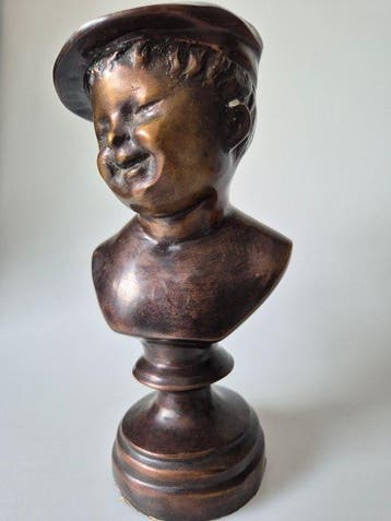 Beeldje, De lachende Jean - 20 cm - Brons