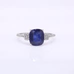 Zonder minimumprijs - Ring Platina - 2.50ct. tw. Saffier -, Sieraden, Tassen en Uiterlijk, Ringen, Nieuw