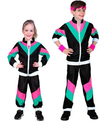 Zwart 80s Disco Trainingspak Kind, Ophalen of Verzenden, Nieuw