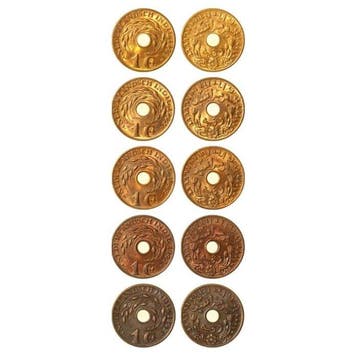 Nederlands-Indië. 1 Cent 1942 Philadelphia (lot van 5