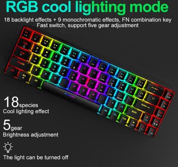 2dekans | ZIYOU LANG T8 RGB Mechanisch 68Keys gaming, Computers en Software, Toetsenborden, Ophalen of Verzenden, Zo goed als nieuw