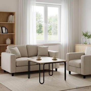 vidaXL Salontafel Artisanaal eiken 79,5 x 79,5 x 45 cm, Verzenden, Nieuw, Overige houtsoorten