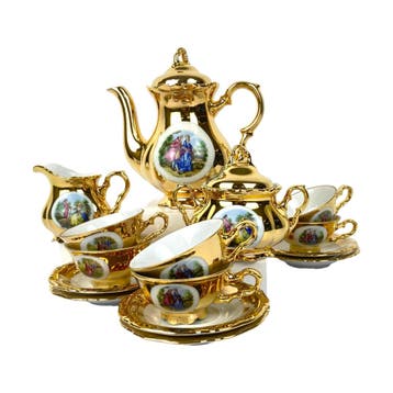 Bavaria Waldershof - Mokka servies - Met 22 karaat goud