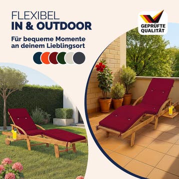Ligbedkussen Rood 195x55x5cm (Ligbed - Lounge), Verzenden, Nieuw