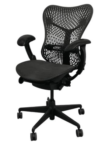 Graphite Herman Miller Mirra Gereviseerde Bureaustoelen, Verzenden, Zwart, Zo goed als nieuw, Bureaustoel