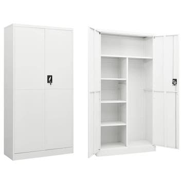 vidaXL Lockerkast 90x40x180 cm staal wit, Verzenden, Nieuw